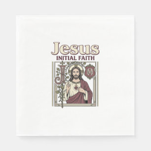 Servilleta De Papel Monograma inicial de Jesús Fe Monograma inicial de