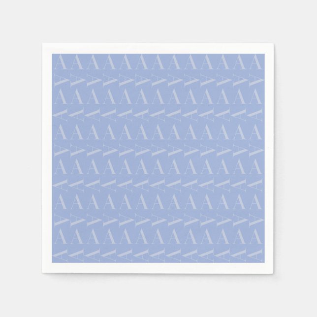 Servilleta De Papel Monograma Letra inicial A, azul (Anverso)