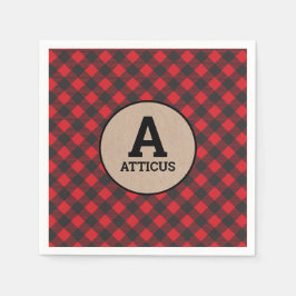 Servilleta De Papel Monograma Lumberjack Buffalo Plasto