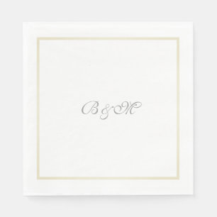Servilleta De Papel Monograma minimalista / iniciales del par