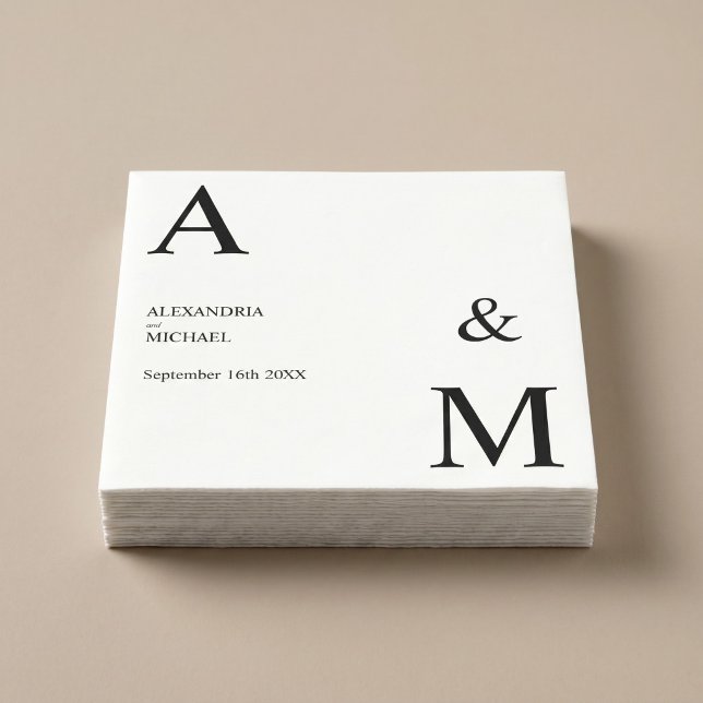 Servilleta De Papel Monograma minimalista moderno (Subido por el creador)