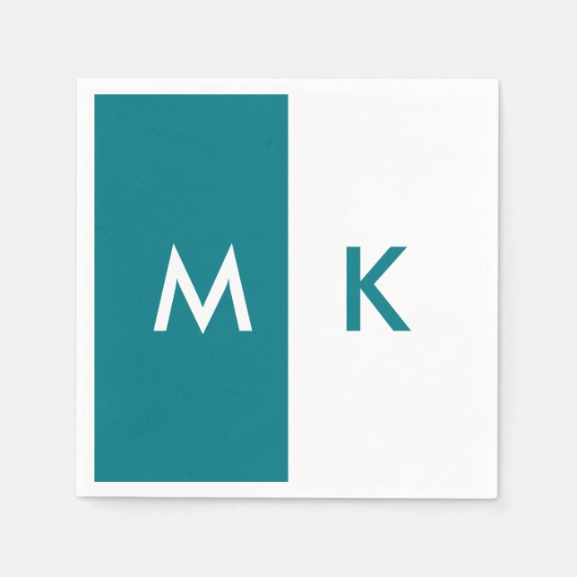 Servilleta De Papel Monograma moderno (Anverso)