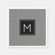 Monograma moderno blanco y negro