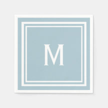 Monograma moderno con Personalizado azul en polvo