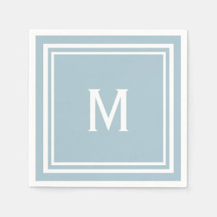 Servilleta De Papel Monograma moderno con Personalizado azul en polvo