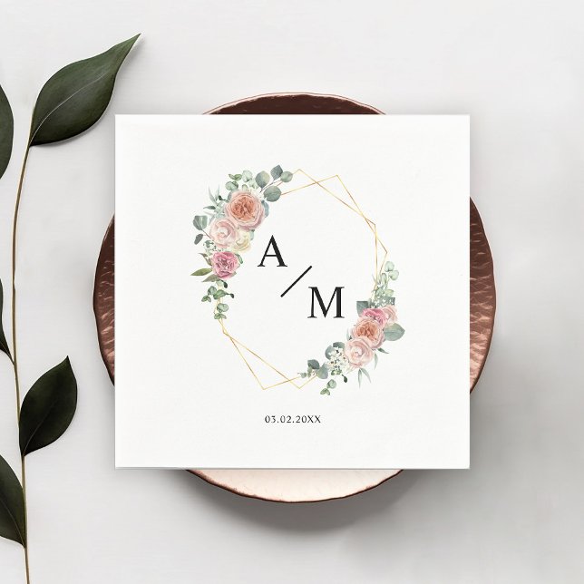 Servilleta De Papel Monograma moderno Elegante Pastel Boho (Subido por el creador)