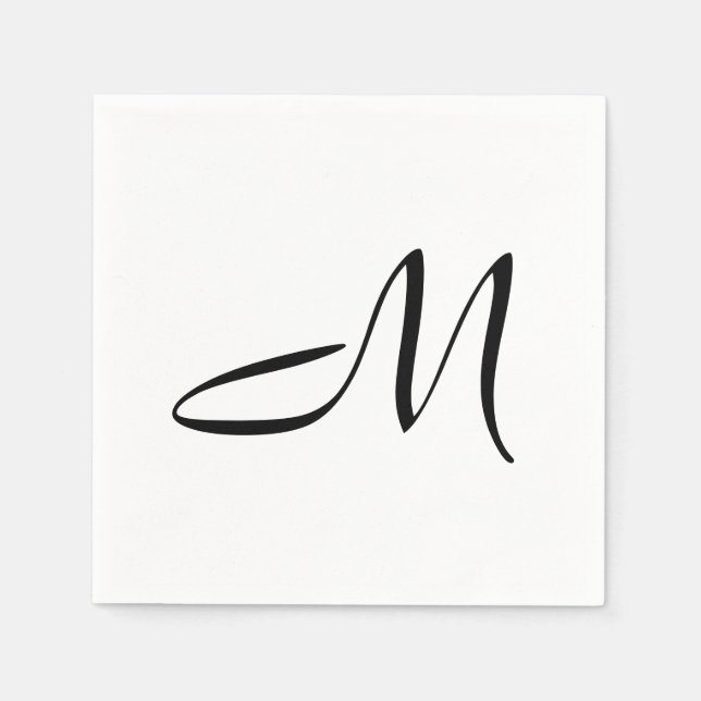 Servilleta De Papel Monograma moderno inicial (Anverso)