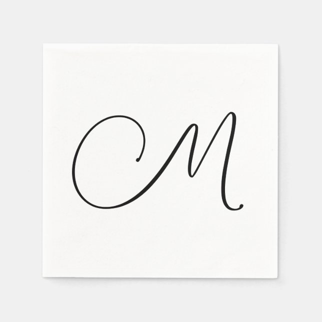 Servilleta De Papel Monograma moderno inicial (Anverso)