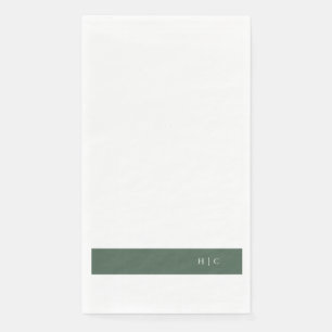 Servilleta De Papel Monograma moderno Sage Moss simple Boda simple