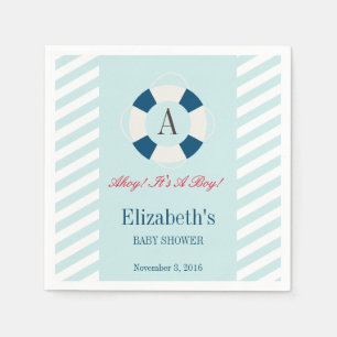 Servilleta De Papel Monograma Nautical Buoy Baby Shower