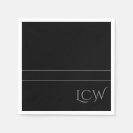 Servilleta De Papel Monograma negro básico