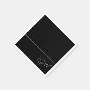 Servilleta De Papel Monograma negro básico