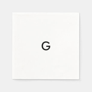 Servilleta De Papel Monograma negro simple con pañales blancos