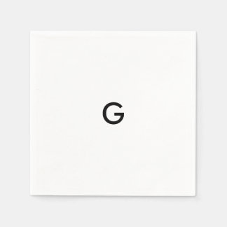 Servilleta De Papel Monograma negro simple con pañales blancos
