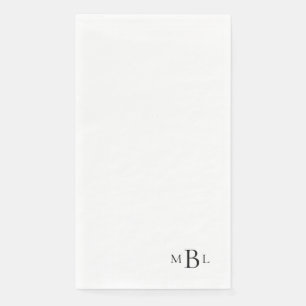 Servilleta De Papel Monograma negro simple y elegante