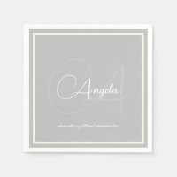 Monograma (nombre e inicial) Toallas estándar gris