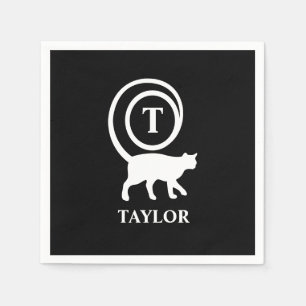 Servilleta De Papel Monograma Nombre inicial Gato Gato Gatito Gatito G