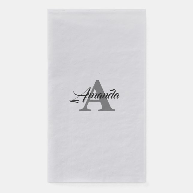 Servilleta De Papel Monograma Nombre inicial simple y elegante persona (Anverso)