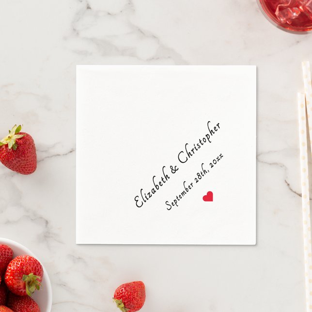 Servilleta De Papel Monograma Novia Groom Boda Fiesta Cóctel (Monogram Bride Groom Wedding Date Party Cocktail Napkins)