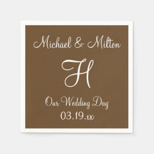 Servilleta De Papel Monograma Otter Brown Classy Napkins Monocroma