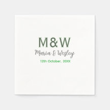 Monograma pareja gris verde cita romántica moderna