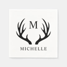 Monograma Personalizable de Cuerno de Ciervo Blanc