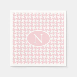 Servilleta De Papel Monograma personalizada rosa de cuadros
