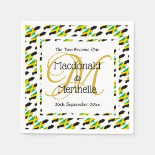 Servilleta De Papel Monograma Personalizado Bandera de Jamaica