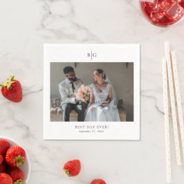 Servilleta De Papel Monograma personalizado de boda Foto Mejor día de 