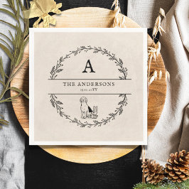 Servilleta De Papel Monograma personalizado del Boda de la guirnalda