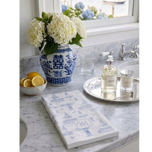 Servilleta De Papel Monograma Personalizado Dibujado a Mano Toile Cost