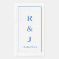 Monograma personalizado nombre de pareja azul acia