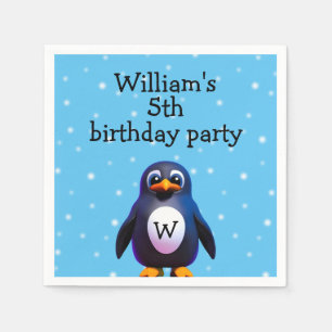 Servilleta De Papel Monograma Pingüino