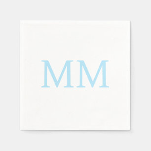 Servilleta De Papel Monograma profesional minimalista azul y blanco
