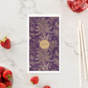Servilleta De Papel Monograma real malva de Damask