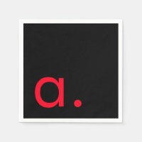 Monograma rojo negro Letra inicial lino moderno