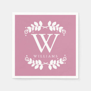 Servilleta De Papel Monograma rosa Rosa antiguo