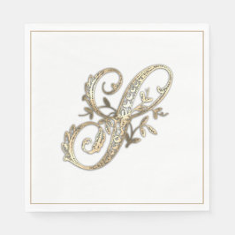 Servilleta De Papel Monograma S Dorado Ornamentado Antiguo
