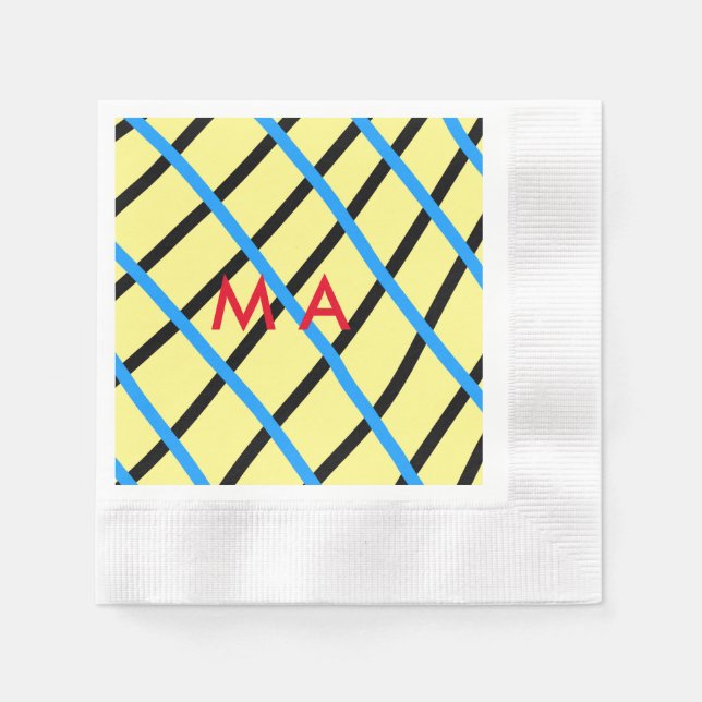 Servilleta De Papel Monograma simple añada su letra de nombre man mini (Anverso)
