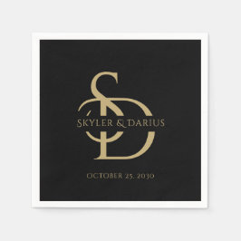 Servilleta De Papel Monograma simple Boda personalizado con nombre