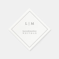 Monograma Simple de Color Gris Oscuro Elegante Bod
