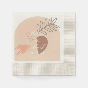 Servilleta De Papel Monograma Simple de Forma de Tierra Geométrica de