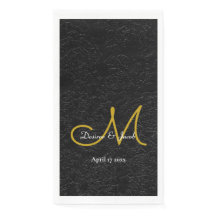 Monograma simple de matrimonio elegante de oro bla