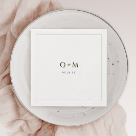 Servilleta De Papel Monograma simple elegante y moderno Boda