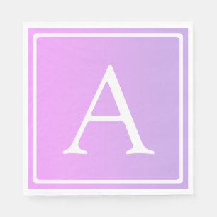 Servilleta De Papel Monograma simple   Ombre rosa/morado sutil