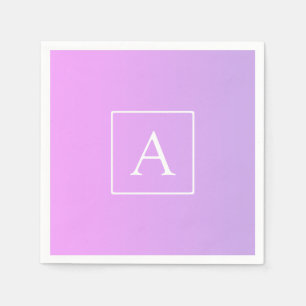 Servilleta De Papel Monograma simple Ombre rosa/morado sutil