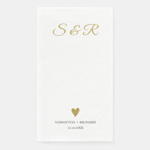 Servilleta De Papel Monograma simple y elegante Boda del corazón del o