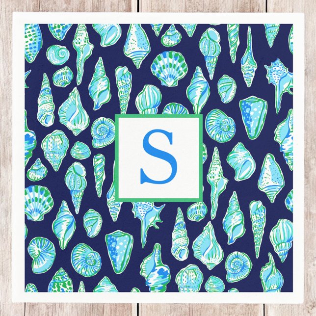 Servilleta De Papel Monograma sobre el fondo de la marina de adormider (Subido por el creador)