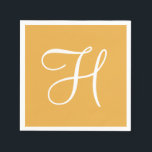 Servilleta De Papel Monograma Sunflower Classy Napkins de papel colori<br><div class="desc">Las toallas de papel estándar Personalizado monogramado Opción de color sólido - Diseñador grande e individualizado Opción de diseño de color sólido - Las toallas de papel estándar de personalizado de diseño color con estilo Sunflower Classy son perfectas para recepciones de boda, fiestas de compromiso, duchas de novias, duchas para...</div>