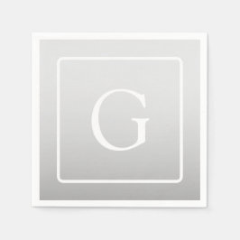 Servilleta De Papel Monograma sutil gradiente gris claro